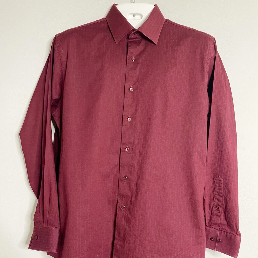 BCBG ATTITUDE Men’s Modern Fit Long Sleeve Button Down Shirt